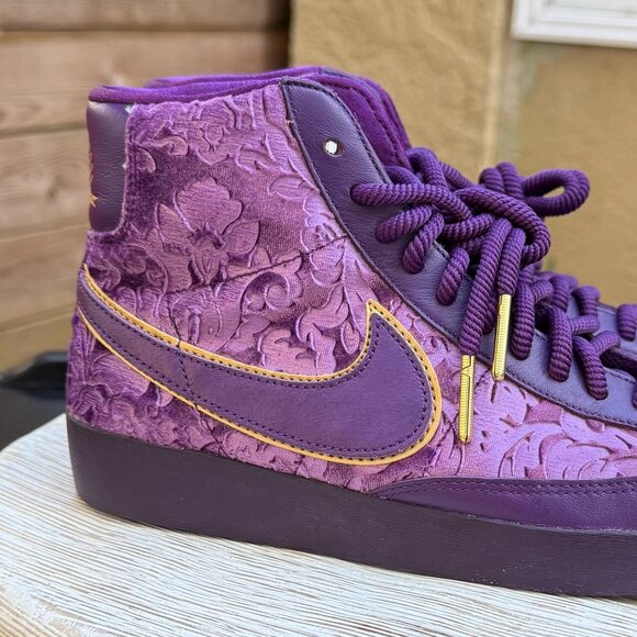 Nike Blazer Mid Night Purple Women's 7 Mid Top Basketball Sneakers Embroidered - Picture 10 of 14